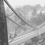 Suspension Bridge in the Snow