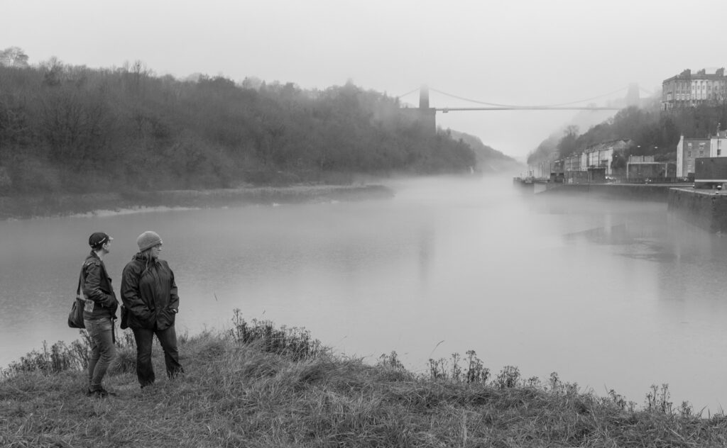 Sarah and Vik doing their best to look moody in the mist