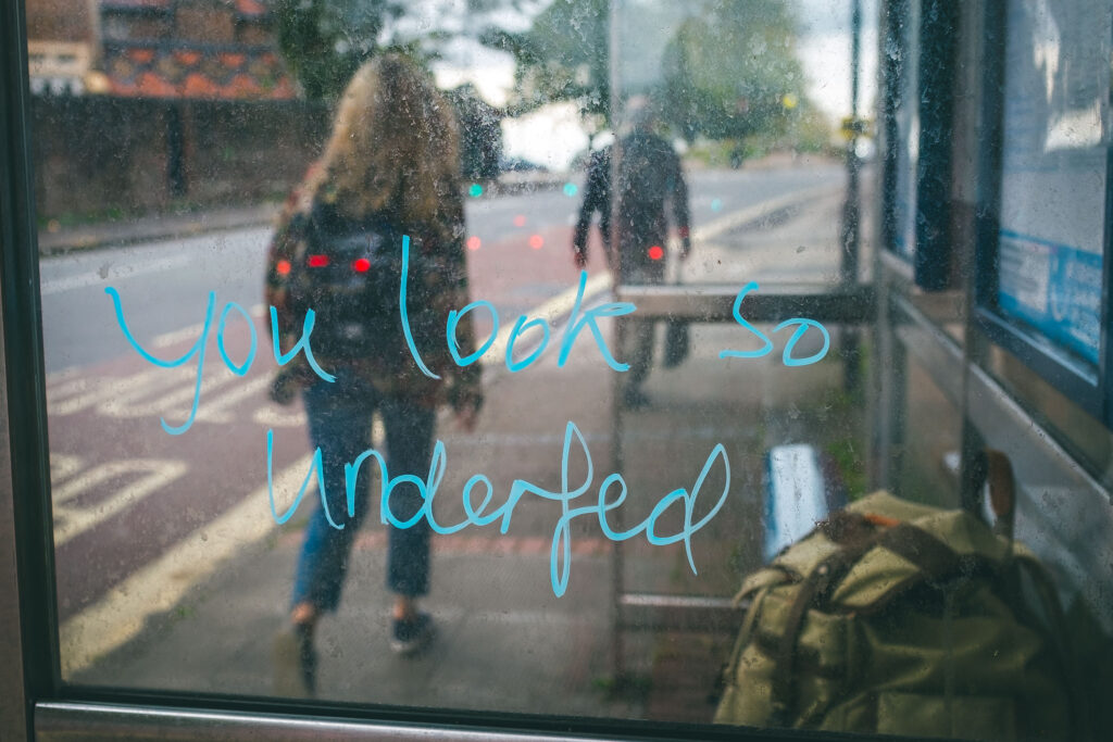 Bus stop graffito