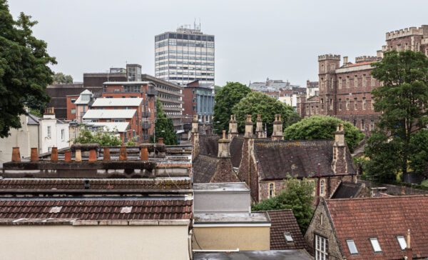 A shot across the rooftops of Clifton taken from the Bellevue back garden.